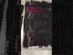 कुंवारी मानव बाल गहरी लहर प्राकृतिक काले और 99J रंग के बाल बंद के साथ बंडल