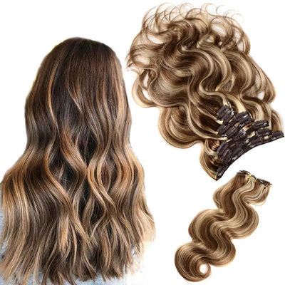 गुणवत्ता  Malaysian Weave Seamless Clip In Hair Extensions Smooth And Soft फैक्टरी