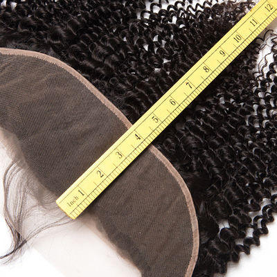 फ्रंटल मानव बाल फीता बंद 13x4 HD Kinky Curl मानव बाल फ्रंटल फीता बंद