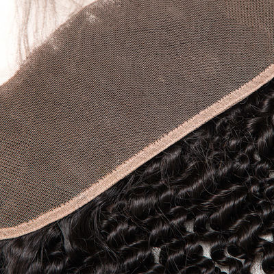 फ्रंटल मानव बाल फीता बंद 13x4 HD Kinky Curl मानव बाल फ्रंटल फीता बंद