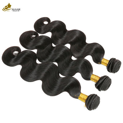 Oem Remy मानव बाल एक्सटेंशन बंडल Weft कच्चे शरीर लहर बाल बंडल बंद के साथ