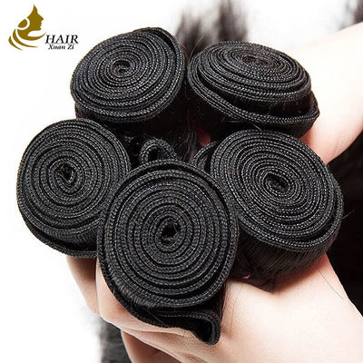 रेशमी मानव बाल सीधे बंडल एक्सटेंशन रंग 1B प्राकृतिक काला