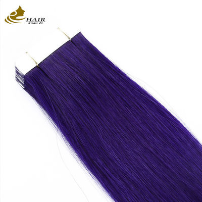ब्राजीलियाई डबल ड्रॉ टेप इन हेयर एक्सटेंशन 30 इंच बैंगनी