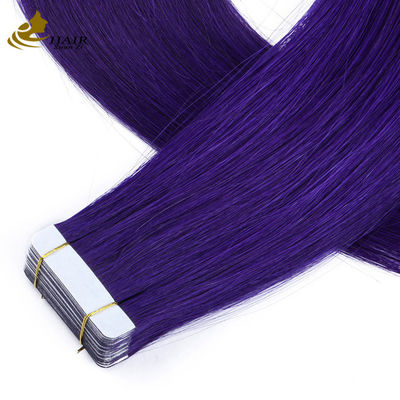 ब्राजीलियाई डबल ड्रॉ टेप इन हेयर एक्सटेंशन 30 इंच बैंगनी