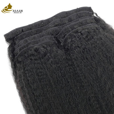 100% कुंवारी मानव बाल क्लिप इन एक्सटेंशन, निर्बाध क्लिप इन हेयर एक्सटेंशन