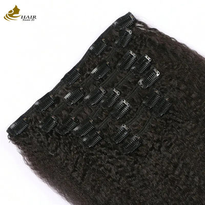यकी Kinky मलेशियाई बुनाई बाल सीमलेस क्लिप में एक्सटेंशन 7pcs