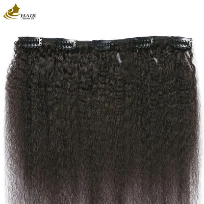 यकी Kinky मलेशियाई बुनाई बाल सीमलेस क्लिप में एक्सटेंशन 7pcs