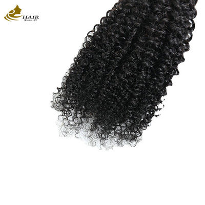 घुंघराले लहर बुनाई बुनाई बाल एक्सटेंशन Afro Kinky बंडल प्राकृतिक काला