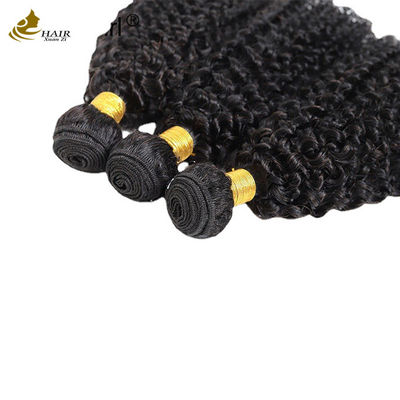 घुंघराले लहर बुनाई बुनाई बाल एक्सटेंशन Afro Kinky बंडल प्राकृतिक काला
