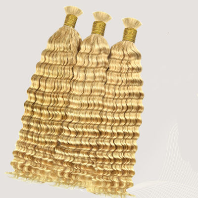 डबल ड्रॉ गहरी लहर मानव बाल थोक के लिए ब्रैडिंग 613 रंग गोरा