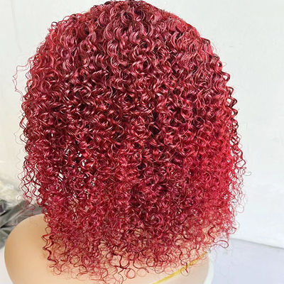 रंगीन बॉब फ्रंट फीता विग 13X4 फ्रंट फीता विग कर्ल मानव बाल फीता विग 180%