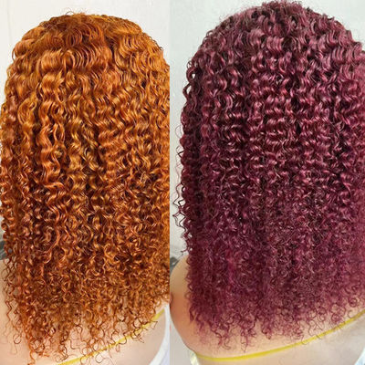 रंगीन बॉब फ्रंट फीता विग 13X4 फ्रंट फीता विग कर्ल मानव बाल फीता विग 180%