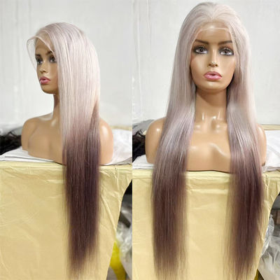 गर्म बिक्री सिल्वर ग्रे ट्रांसपेरेंट लेस फ्रंटल विग्स स्ट्रेट 100 वर्जिन ह्यूमन हेयर लेस विग्स फुल ब्लैक महिलाओं के लिए
