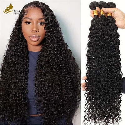 प्राकृतिक काले किन्नी घुंघराले ब्राजीलियाई मानव बाल बंडल बाल एक्सटेंशन Weft