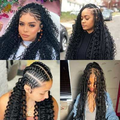 गोंद रहित 5*5 जाने के लिए तैयार घुंघराले विग पहनने के लिए आसान प्री ब्लीच्ड मिनी गाँठें फीता विग