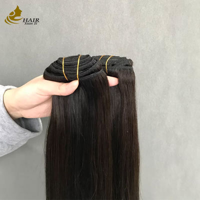 Customized Human P1b/2# Color Clip In Hair Extensions Straight 120 Grams